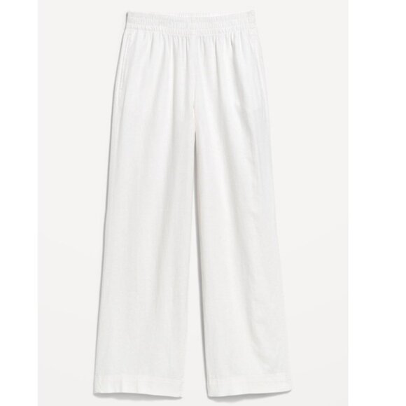 NWT Old Navy High-Waisted Linen-Blend Wide-Leg Pants - Picture 8 of 9